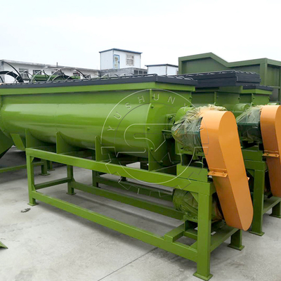 18000L mezclador de doble eje continuo de alta velocidad Paddle fertilizante orgánico mezclador horizontal