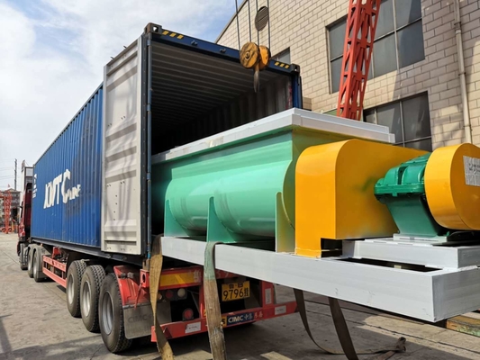 18000L mezclador de doble eje continuo de alta velocidad Paddle fertilizante orgánico mezclador horizontal