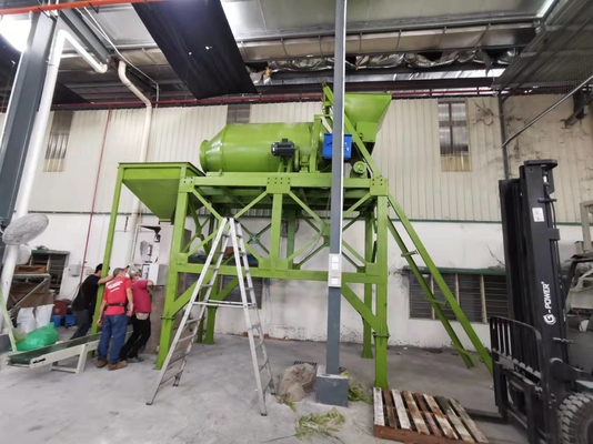 Máquina para mezclar granulados de fertilizantes a granel con agitador eléctrico