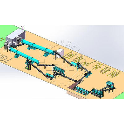 Equipo de producción de fertilizantes orgánicos para estiércol de aves de corral de alta capacidad de 1 a 8 t/h