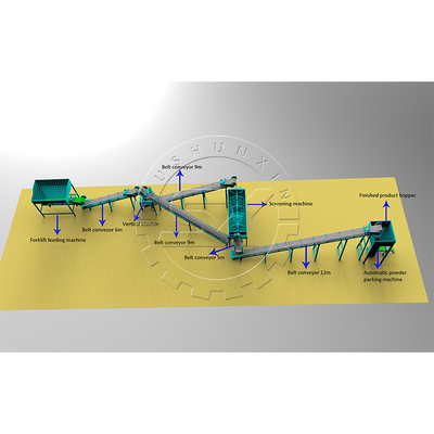 Equipo de producción de fertilizantes orgánicos para estiércol de aves de corral de alta capacidad de 1 a 8 t/h