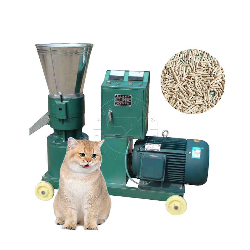 Línea de producción de basura para gatos con granulador plano y diversas opciones de materias primas