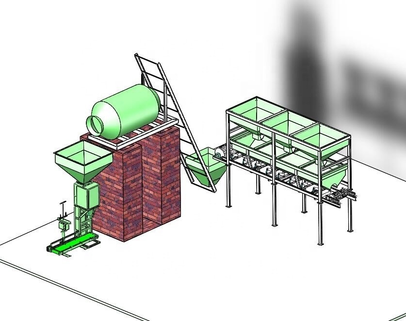 Equipo de mezcla de fertilizantes BB de 1500 kg de capacidad para la línea de producción de mezcla masiva