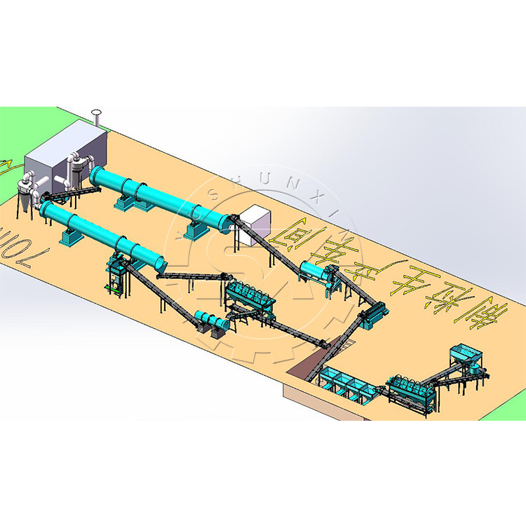 Equipo de producción de fertilizantes orgánicos para estiércol de aves de corral de alta capacidad de 1 a 8 t/h
